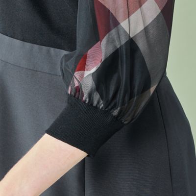 【ＷＥＢ限定】チュールスリーブニットドッキングドレス（５５Ｊ１９４６７＿＿）