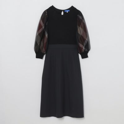 【ＷＥＢ限定】チュールスリーブニットドッキングドレス（５５Ｊ１９４６７＿＿）