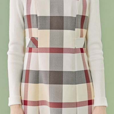 【ＷＥＢ限定】クレストブリッジチェッククロッシングビエラニットコンビドレス（５５Ｊ２０４４５＿＿）