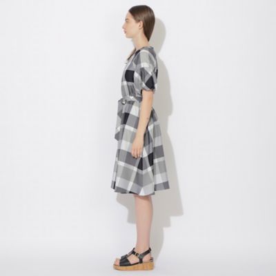 ☆BLUE LABEL CRESTBRIDGE☆【完売品】チェック柄パフスリーブ パーシャルクレストブリッジチェックスカーフ