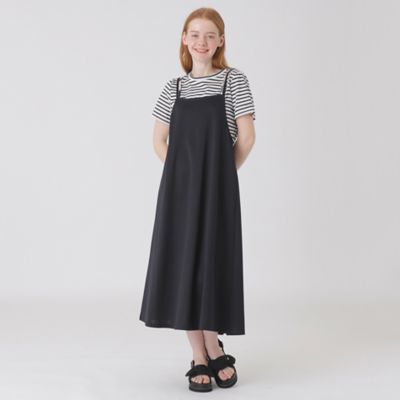 ハイカウントシルケットポンチエプロンドレス×Ｔシャツセット（５５Ｊ２１１７７＿＿）