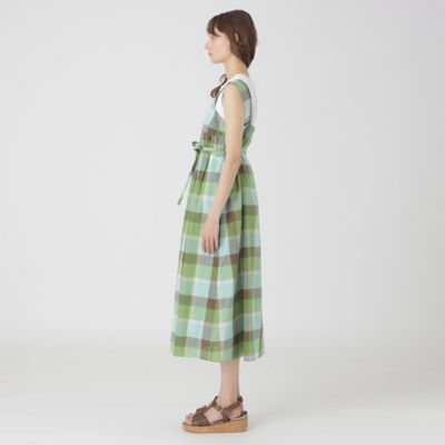 コットンリネンチェックドレス（55J22545＿＿） | BLUE
