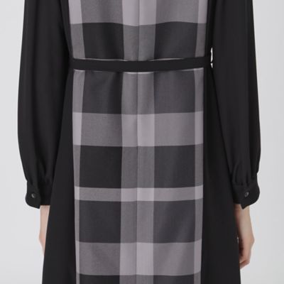 スムージーサテンパーシャルチェックドレス（55J24462＿＿