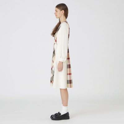 スムージーサテンパーシャルチェックドレス（55J24462＿＿