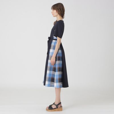 ウェザーストレッチチェックコンビドレス（５５Ｊ２４５５２＿＿）