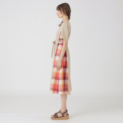 ウェザーストレッチチェックコンビドレス（５５Ｊ２４５５２＿＿）