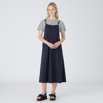 コンパクトシルケットポンチエプロンドレスTシャツセットアップ 
