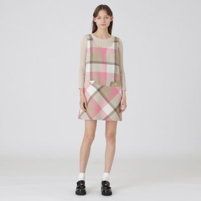 ＜BLUE LABEL CRESTBRIDGE (Women)＞【一部店舗限定】クレストブリッジチェックツィードワンピース（５５Ｊ２９５６２＿＿）