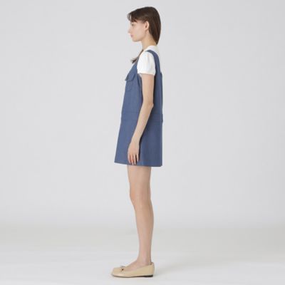 取扱店舗限定】スラブシャンブレーデニムジャンパースカート