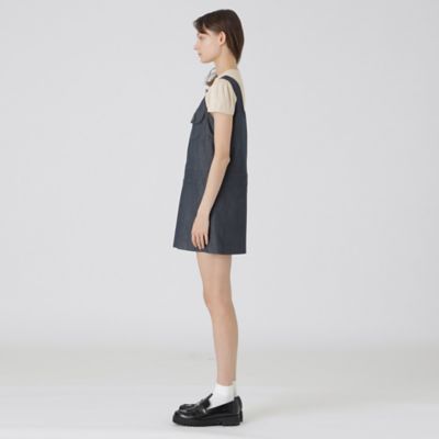 【未使用】ブルーレーベル デニム ジャンパー スカート ミモレ チェック 38 ブルーレーベル デニム ジャンパー スカート ミモレ丈 チェック 38