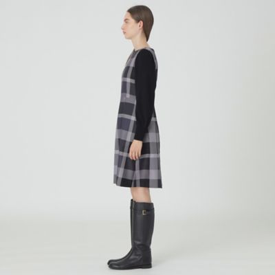 クレストブリッジチェッククロッシングビエラニットスリーブ