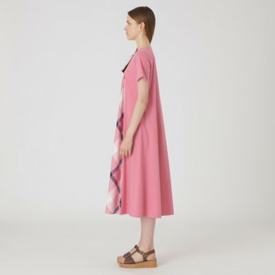 CRESTBRIDGE クレストブリッジ ワンピース ドレス ピンク チェック 未使用】ブルーレーベル ワンピース シアー ニット チェック