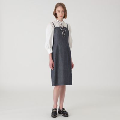 ＜BLUE LABEL CRESTBRIDGE (Women)＞【一部店舗限定】リアクティブコットンデニムビスチェドレス（５５Ｊ４４３２４＿＿）