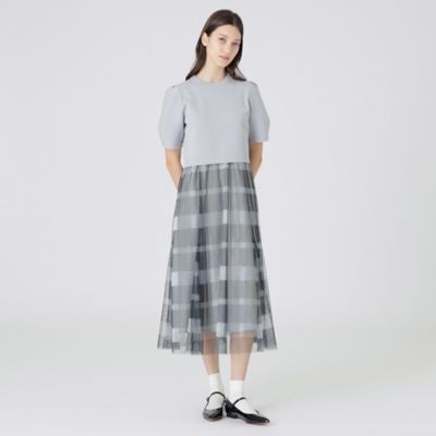 【美人百花コラボ】クレストブリッジチェックチュールニットセットアップ36 美人百花コラボ】クレストブリッジチェックチュールニット