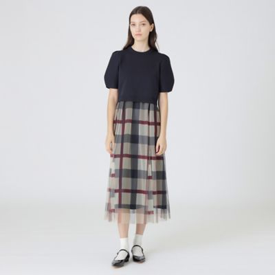 美人百花コラボ】クレストブリッジチェックチュールニット