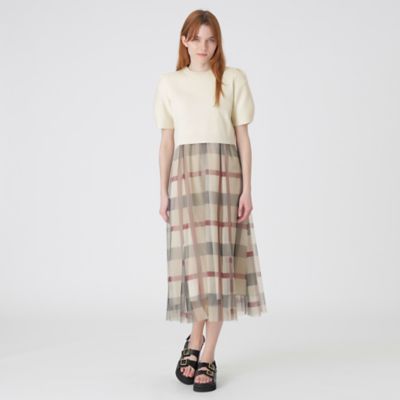 美人百花コラボ】クレストブリッジチェックチュールニット