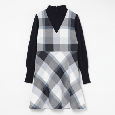 り*ん様 新品未使用タグ付きクレストブリッジワンピ クレストブリッジチェックツイードワンピース