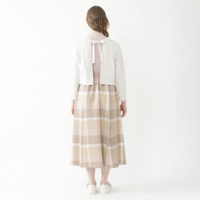 クレストブリッジチェックエアリーツイル カットソーコンビ 