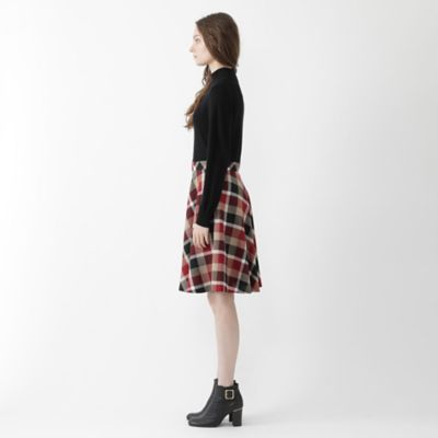 クレストブリッジチェックハーフループツイードニットコンビワンピース ５５ｊ８０６５０ 三越伊勢丹オンラインストア 公式