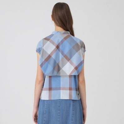 接触冷感】【吸水速乾】クレストブリッジチェッククールドライブラウス