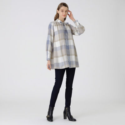クレストブリッジチェックエアリーブロードブラウス ベージュ 38 BLUE LABEL CRESTBRIDGE（ブルーレーベルクレストブリッジ）の