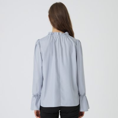 ブルーレーベルクレストブリッジ マイクロピーチスパンボウタイブラウス 極美品 ブルーレーベルクレストブリッジ マイクロピーチスパンボウタイ