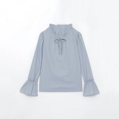 マイクロピーチスパンスタンドフリルブラウス（55M03238＿＿