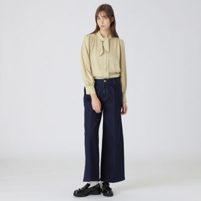 メルカブルーレーベルクレストブリッジネイビー シフォンブラウス パフ シルキーカルゼブラウス（55M05418＿＿） | BLUE LABEL