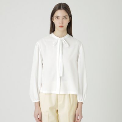 BLUE LABEL CRESTBRIDGE (Women)/ブルーレーベル・クレストブリッジ コットンライクナチュラルローンボウブラウス(55M06523__)
