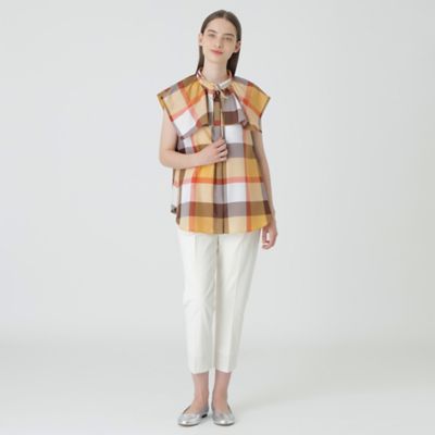 クレストブリッジチェックライトクロッシングツイルケープブラウス（５５Ｍ０９５１０＿＿）