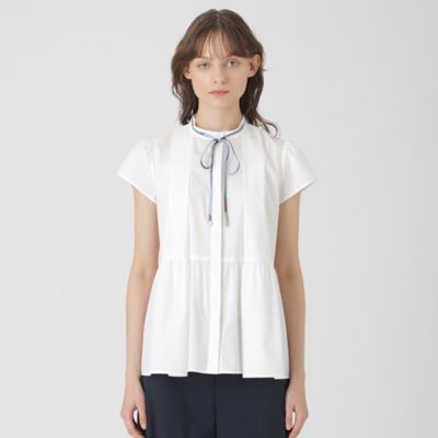 ＜BLUE LABEL CRESTBRIDGE (Women)＞コンパクトタイプライターペプラムブラウス（５５Ｍ１３５９４＿＿）