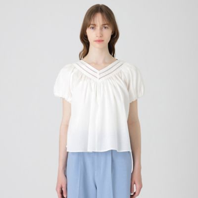 ＜BLUE LABEL CRESTBRIDGE (Women)＞シルキーローンボリュームブラウス（５５Ｍ１４５７９＿＿）