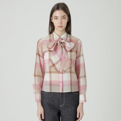 BLUE LABEL CRESTBRIDGE (Women)/ブルーレーベル・クレストブリッジ 【一部店舗限定】クレストブリッジチェックシアーポプリンブラウス（５５Ｍ１５５６４＿＿）