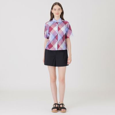 【美品　BLUE LABEL CRESTBRIDGE】タータンチェックカットソー セール】 チェックニットドッキングカットソー （カットソー