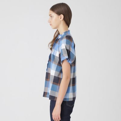 【よんこ✨️】ブルーレーベルクレストブリッジ フリルスリーブ ノバチェック BLUE LABEL CRESTBRIDGE（ブルーレーベルクレストブリッジ）の