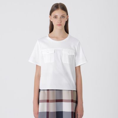 BLUE LABEL CRESTBRIDGE (Women)/ブルーレーベル・クレストブリッジ タイプライターカットコンビブラウス(55M22612__) アイボリー02L トップス【三越伊勢丹/公式】