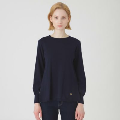 ＜BLUE LABEL CRESTBRIDGE (Women)＞セミハイツイストコットンニットトップス（５５Ｎ０６１５７＿＿）