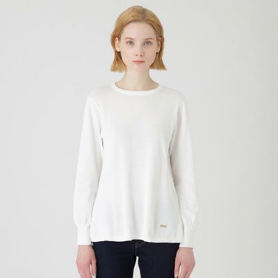 ＜BLUE LABEL CRESTBRIDGE (Women)＞セミハイツイストコットンニットトップス（５５Ｎ０６１５８＿＿）