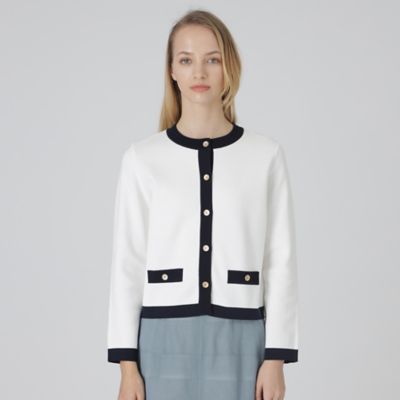 ＜BLUE LABEL CRESTBRIDGE (Women)＞ハイツイストコットンミラノリブカーディガン（５５Ｎ０７１４７＿＿）