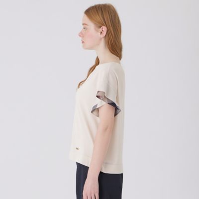 ブルーレーベルアイボリー 長袖 トップスサイズ38新品未使用 チェックスリーブトップス（カットソー）｜BLUE LABEL
