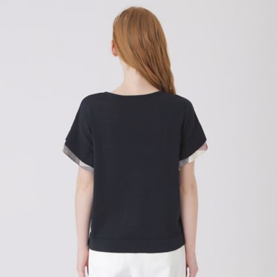 コットンナイロンニットトップス（55N08168＿＿） | BLUE