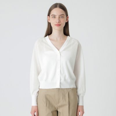 ＜BLUE LABEL CRESTBRIDGE (Women)＞シアーニットカーディガン（５５Ｎ０８５４１＿＿）