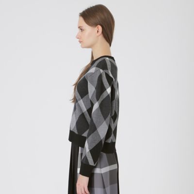 【最終価格】美品ブルーレーベルクレストブリッジ 裏毛プルオーバー ノバチェック クレストブリッジチェックウーリージャカードプルオーバー