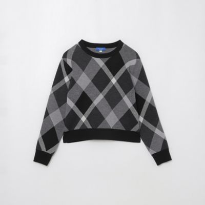 クレストブリッジチェックウーリージャカードプルオーバー