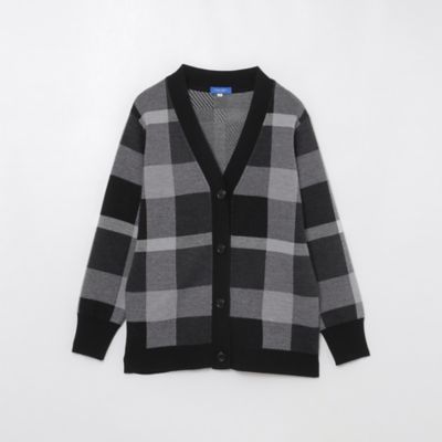 クレストブリッジチェックウーリージャカードカーディガン