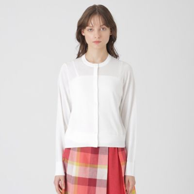 ＜BLUE LABEL CRESTBRIDGE (Women)＞クールファインニットクルーネックカーディガン（５５Ｎ１１５５１＿＿）