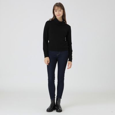 ウォッシャブル】ウォッシャブルウールオフタートルニット