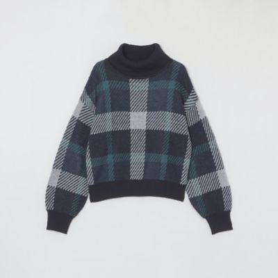 ヘアリークレストブリッジチェックジャカードタートルネック（５５Ｎ１４８０９＿＿）