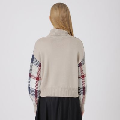 ヘアリークレストブリッジチェックジャカードタートルネック（５５Ｎ１４８０９＿＿）