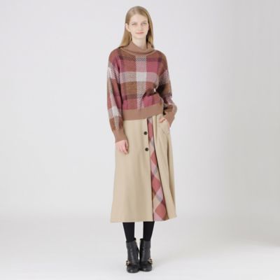 BLUE LABEL CRESTBRIDGE（ブルーレーベルクレストブリッジ）の「ヘアリークレストブリッジチェックジャカードタートルネック（ニット/セーター）」  - WEAR